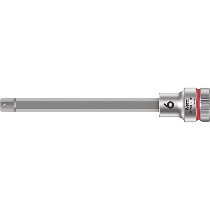 Wera 8740 B HF Zyklop bit socket with holding function, 3/8" drive, 6 x 107 mm