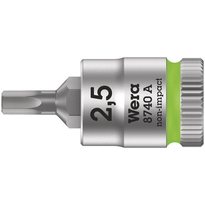 Wera 8740 A Zyklop bit socket, 1/4" drive, 2.5 x 28 mm