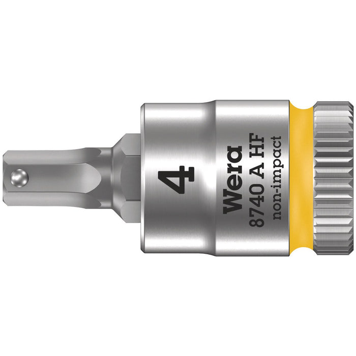 Wera 8740 A HF Zyklop bit socket with holding function, 1/4" drive, 4 x 28 mm