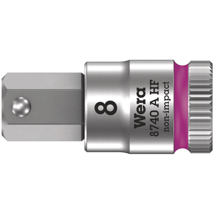 Wera 8740 A HF Zyklop bit socket with holding function, 1/4" drive, 8 x 28 mm