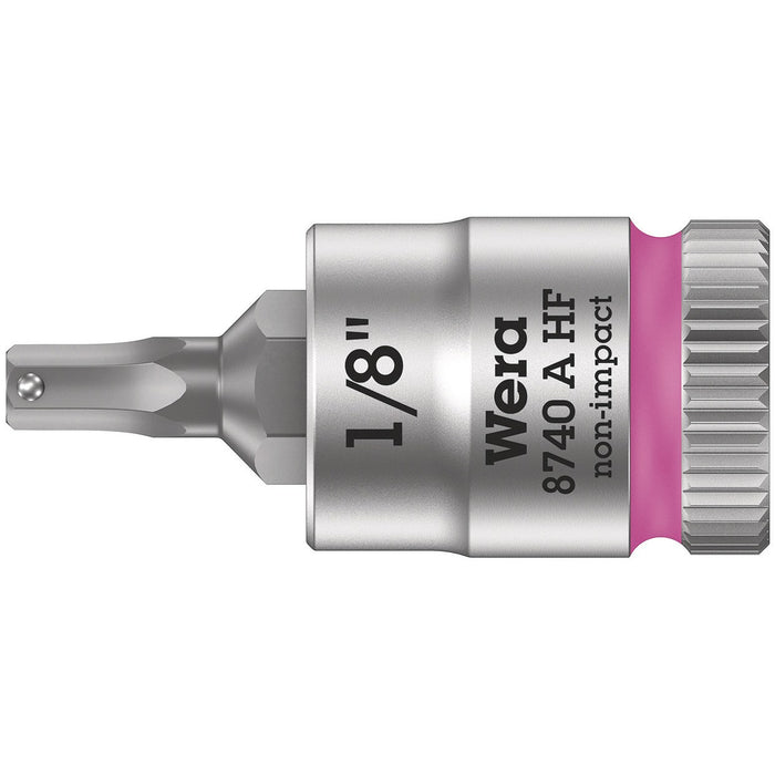 Wera 8740 A HF Zyklop bit socket with holding function, 1/4" drive, 1/8" x 28 mm