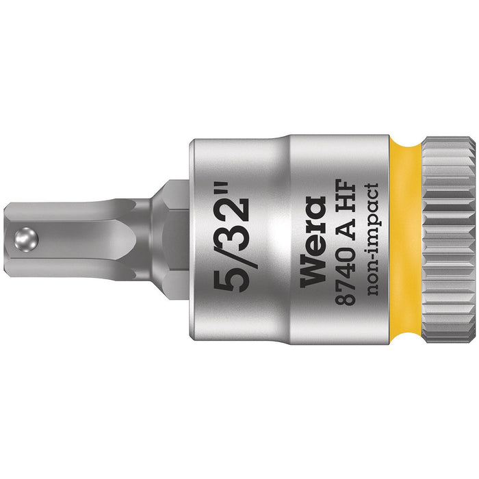 Wera 8740 A HF Zyklop bit socket with holding function, 1/4" drive, 5/32" x 28 mm