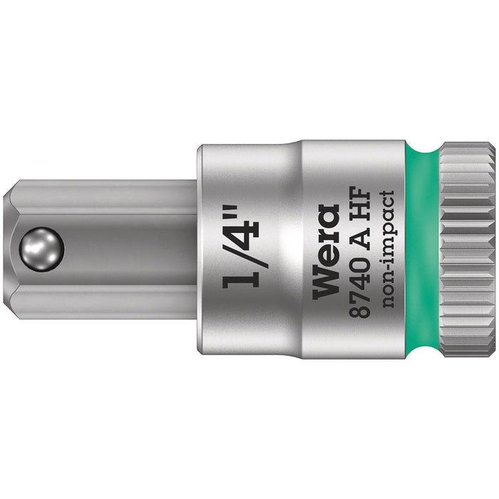 Wera 8740 A HF Zyklop bit socket with holding function, 1/4" drive, 1/4" x 28 mm