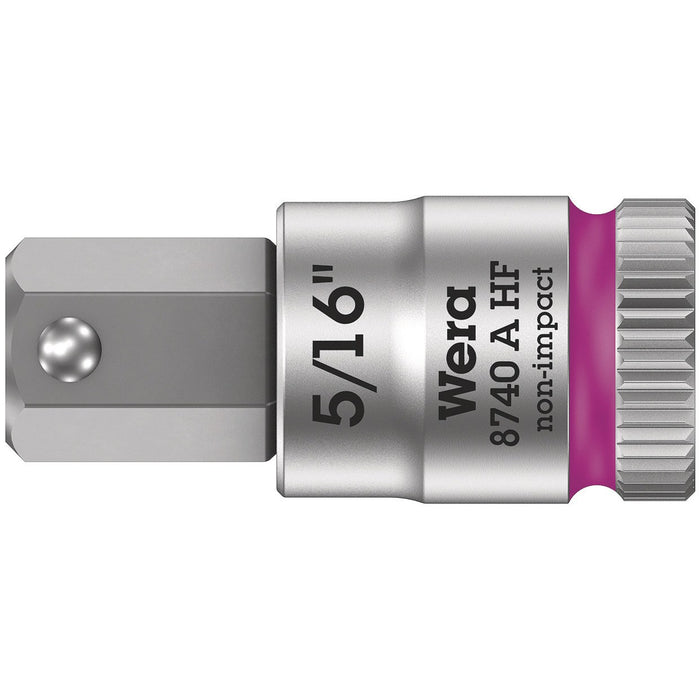 Wera 8740 A HF Zyklop bit socket with holding function, 1/4" drive, 5/16" x 28 mm