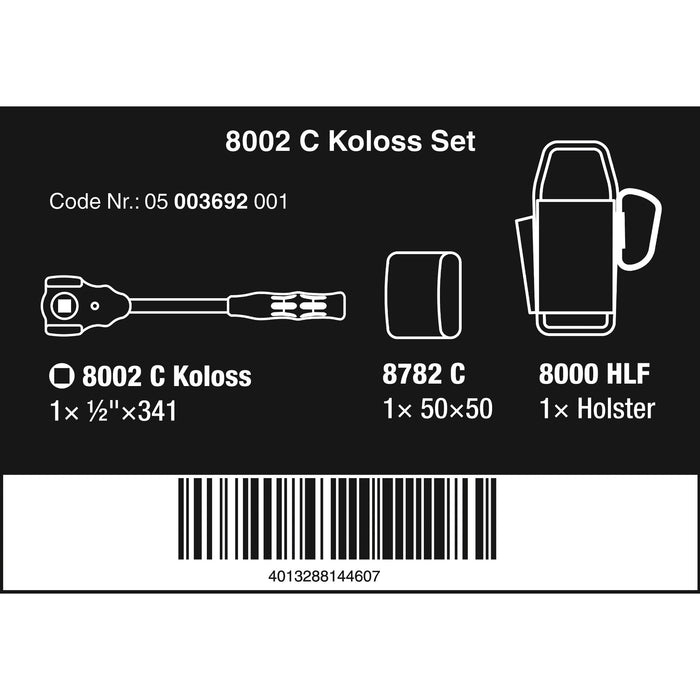 Wera 8002 C Koloss 1/2" with 1/2" drive, 3 pieces