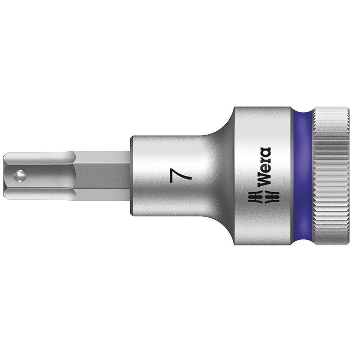 Wera 8740 C HF Zyklop bit socket with 1/2" drive with holding function, 7 x 60 mm
