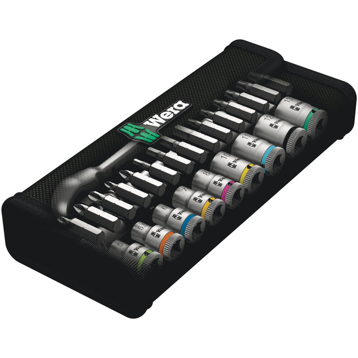 Wera 8100 SA 8 Zyklop Metal Ratchet Set with switch lever, 1/4" drive, metric, 28 pieces