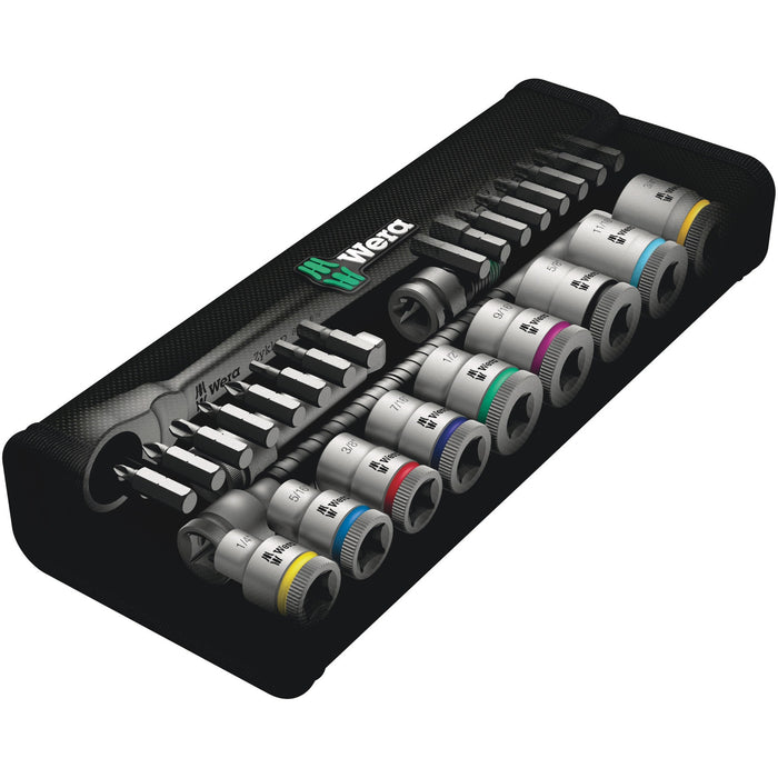 Wera 8100 SB 10 Zyklop Metal Ratchet Set with push-through square, 3/8" drive,
