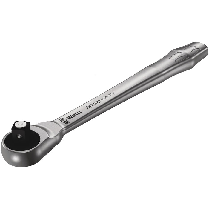 Wera 8003 C Zyklop Metal Ratchet with push-through square and 1/2" drive, 1/2" x 281