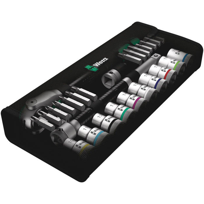 Wera 8100 SC 6 Zyklop Speed Ratchet Set, 1/2" drive, metric, 28 pieces