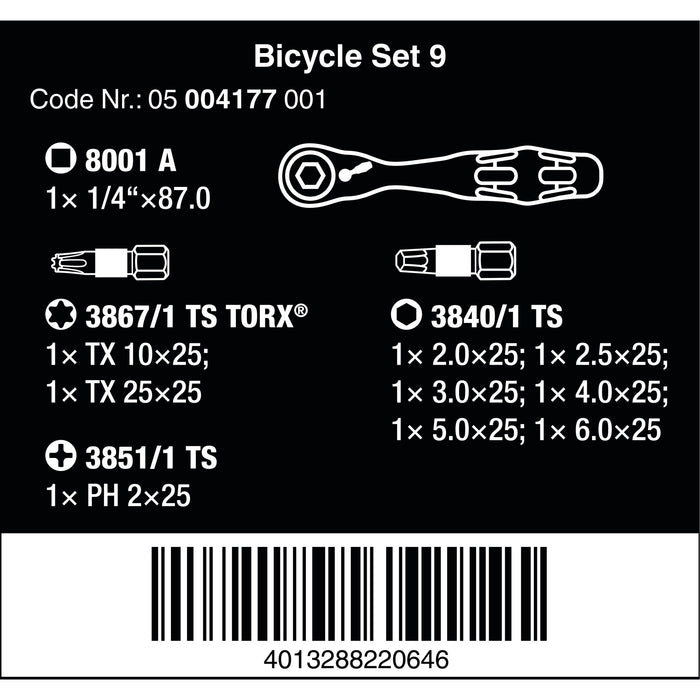 Wera Bicycle Set 9, 10 pieces