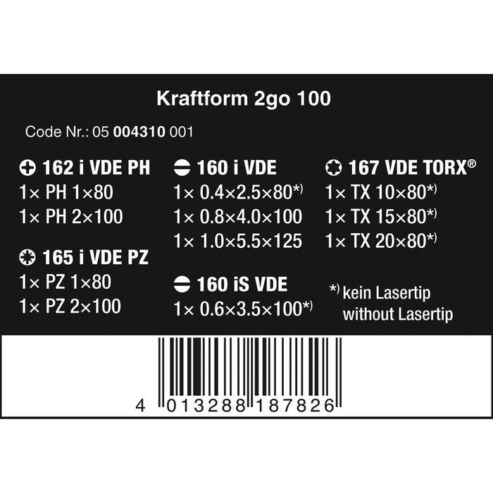 Wera Kraftform 2go 100, 11 pieces
