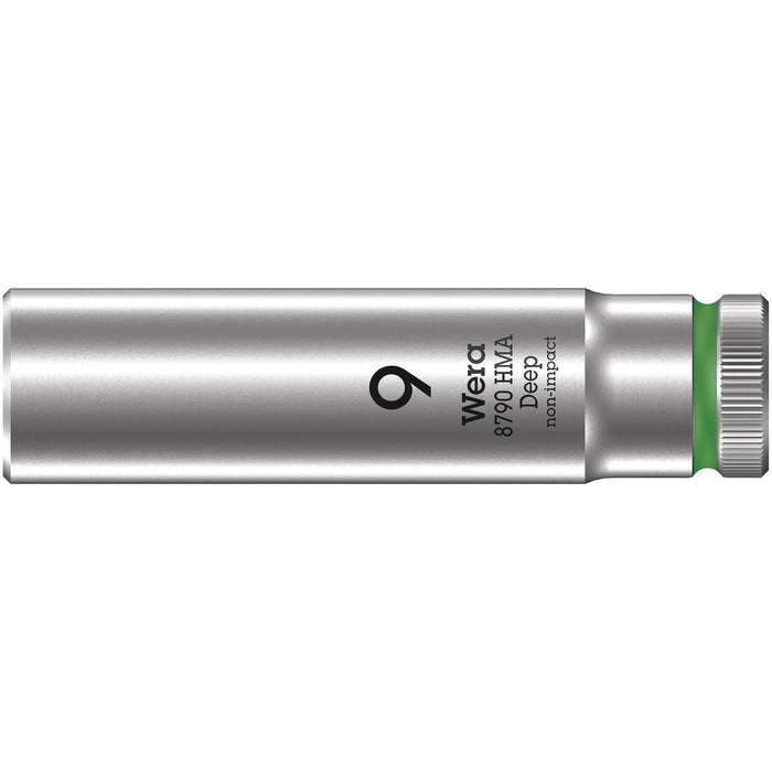 Wera 8790 HMA Deep 1/4" socket, 9 x 50 mm