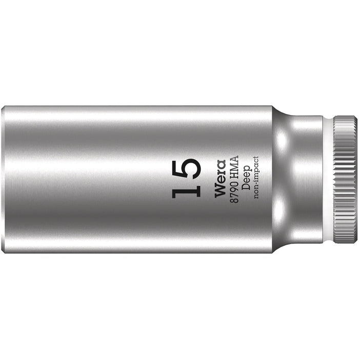 Wera 8790 HMA Deep 1/4" socket, 15 x 50 mm