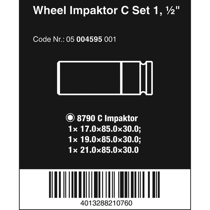 Wera Wheel Impaktor C Set 1 Socket set, 1/2" drive, 3 pieces