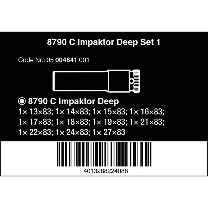 Wera 8790 C Impaktor Deep Set 1, 11 pieces