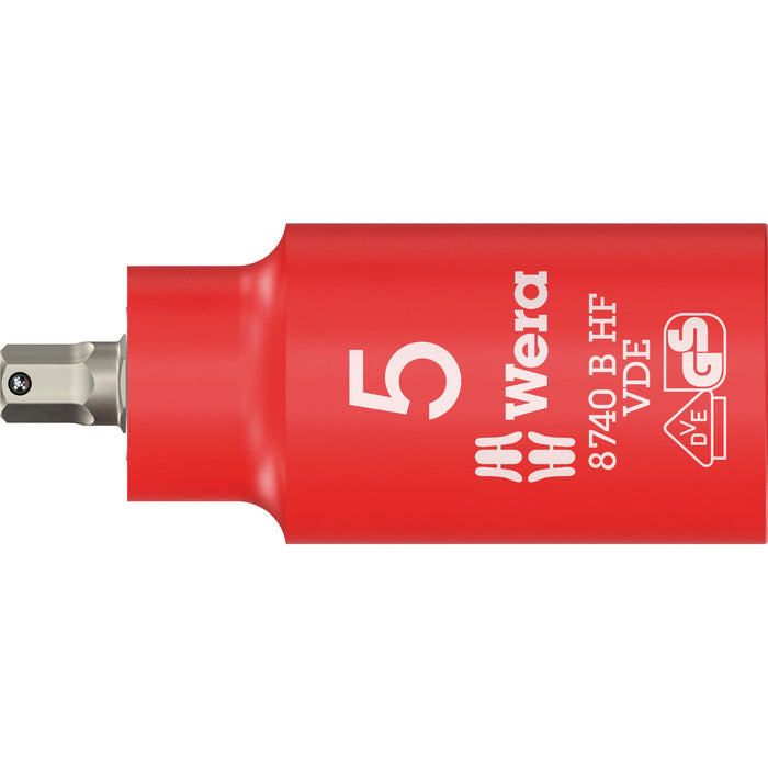 Wera 8740 B VDE HF Zyklop Hex bit socket, insulated, with holding function, 3/8" drive, 5