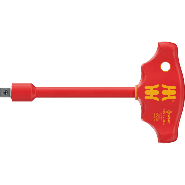 Wera 410 i VDE B VDE-insulated T-handle adapter screwdriver for 3/8" sockets, 3/8" x
