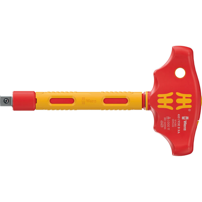 Wera 410 i VDE B RA VDE-insulated T-handle adapter screwdriver with ratchet
