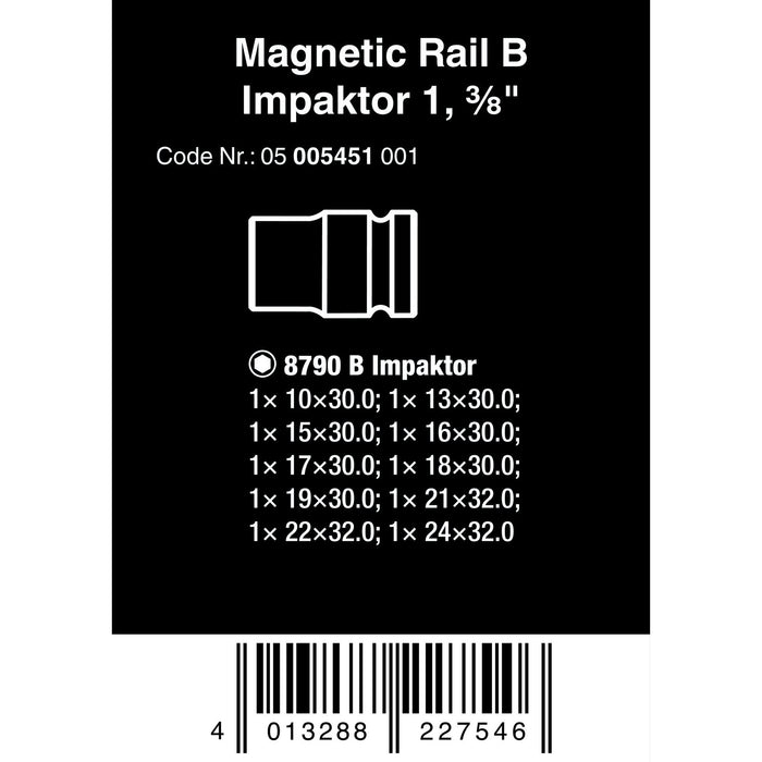 Wera 9607 Magnetic rail B Impaktor 1, 10 pieces