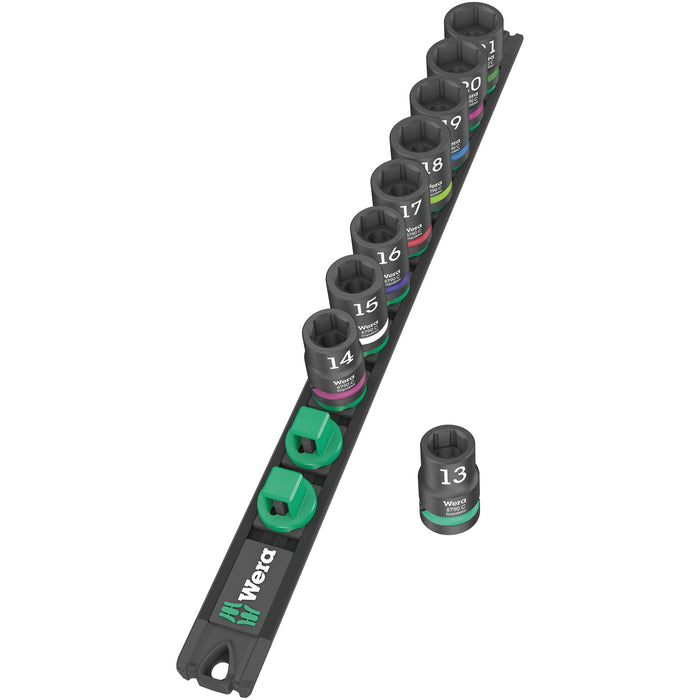 Wera Magnetic socket rail C Impaktor 1 socket set, 1/2" drive, 9 pieces