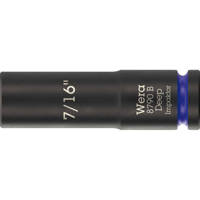 Wera 8790 B Impaktor Deep Socket with 3/8" drive, 7/16" x 63 mm