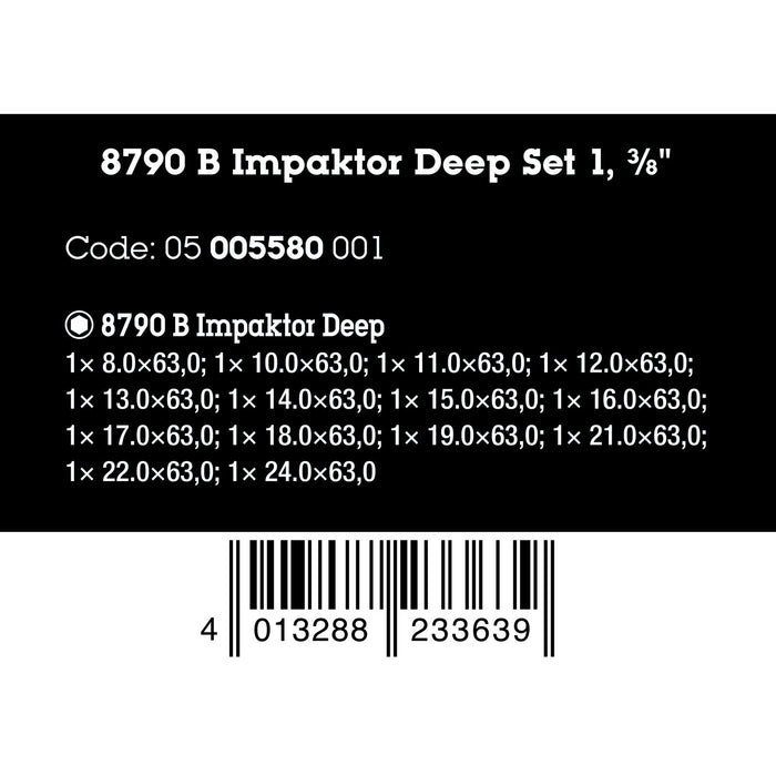 Wera 8790 B Impaktor Deep Set 1, 14 pieces
