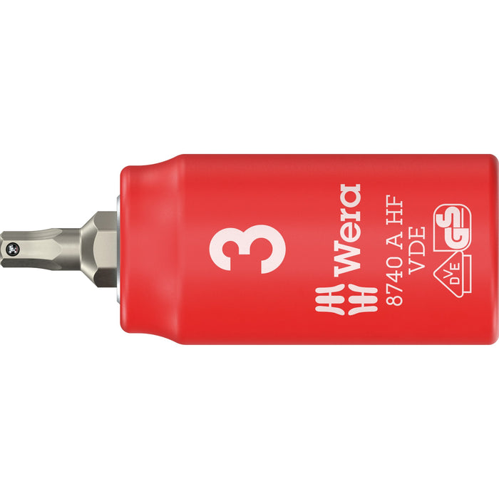 Wera 8740 A VDE HF Zyklop Bit socket, insulated, with 1/4" drive, with holding function