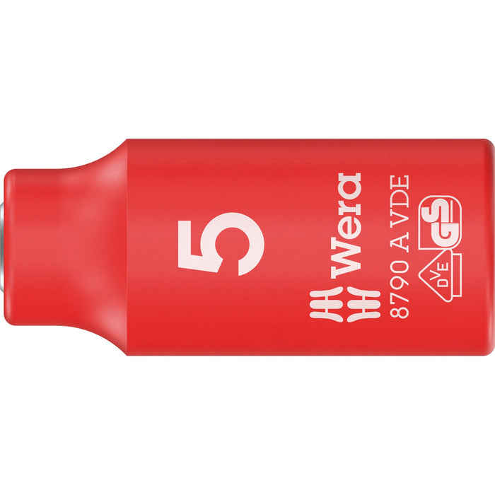 Wera 8790 A VDE Zyklop Socket, insulated, with 1/4" drive, 5 x 41 mm