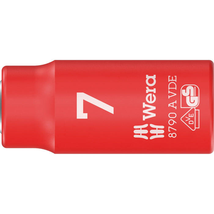 Wera 8790 A VDE Zyklop Socket, insulated, with 1/4" drive, 7 x 41 mm