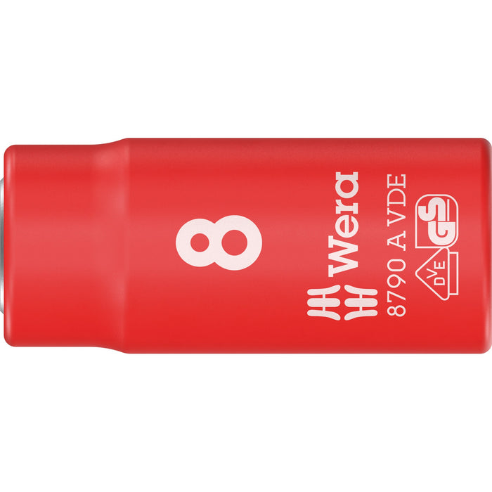 Wera 8790 A VDE Zyklop Socket, insulated, with 1/4" drive, 8 x 41 mm