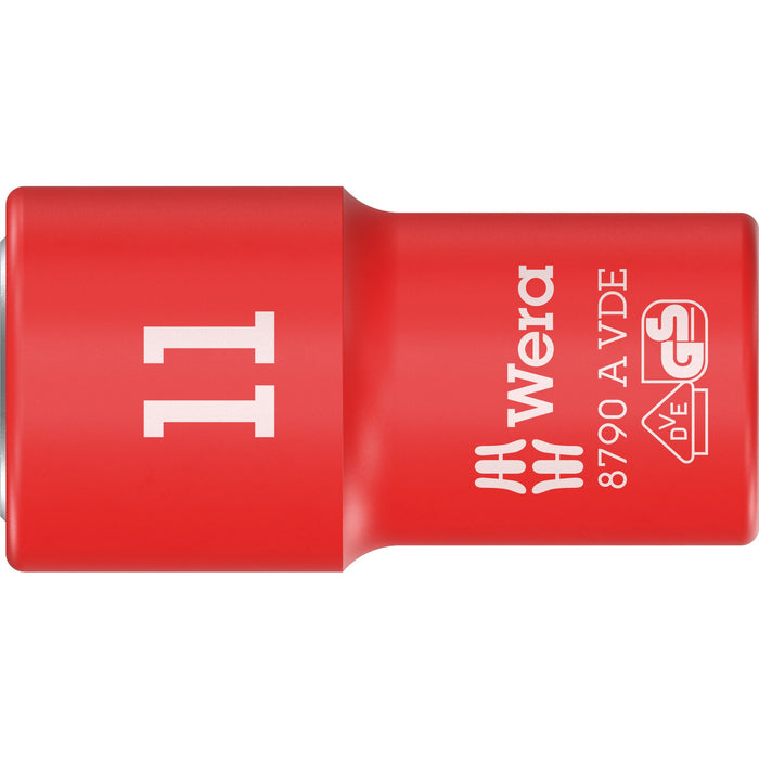 Wera 8790 A VDE Zyklop Socket, insulated, with 1/4" drive, 11 x 41 mm