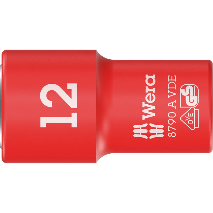 Wera 8790 A VDE Zyklop Socket, insulated, with 1/4" drive, 12 x 41 mm