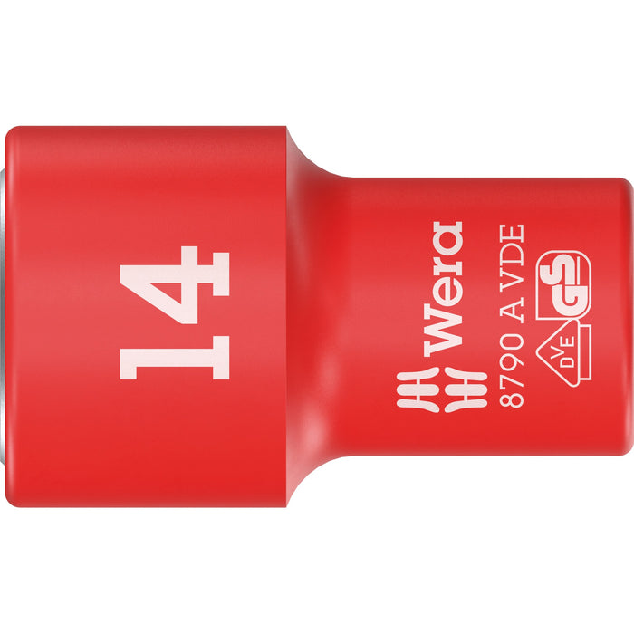 Wera 8790 A VDE Zyklop Socket, insulated, with 1/4" drive, 14 x 41 mm