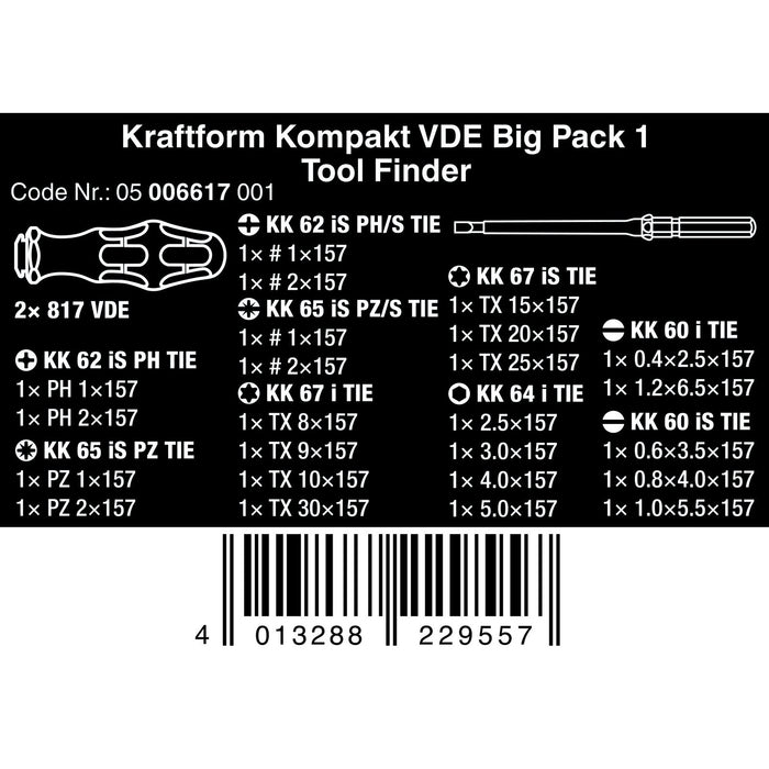 Wera Kraftform Kompakt VDE Big Pack 1, 26 pieces