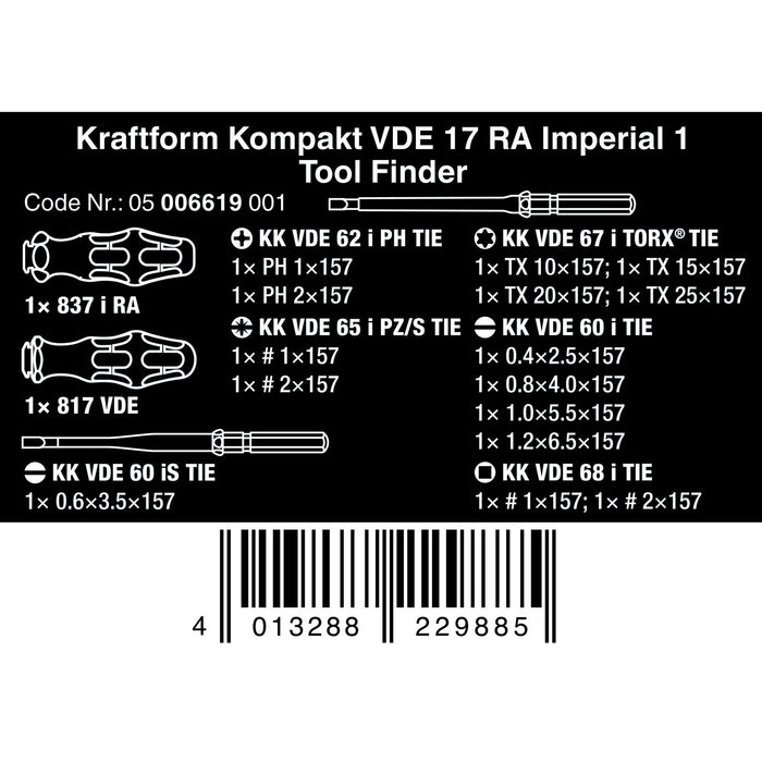Wera Kraftform Kompakt VDE 17 RA Imperial 1, 17 pieces