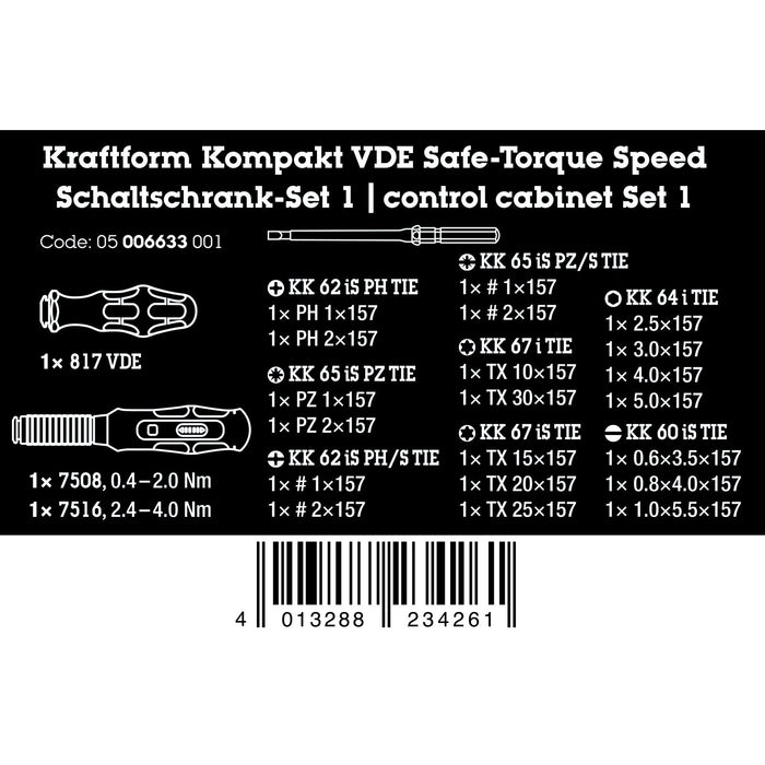 Wera Kraftform Kompakt VDE Safe-Torque Speed control cabinet Set 1, 23 pieces