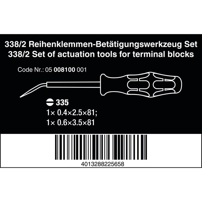 Wera 338/2 Set of actuation tools for terminal blocks (spring cages), 2 pieces