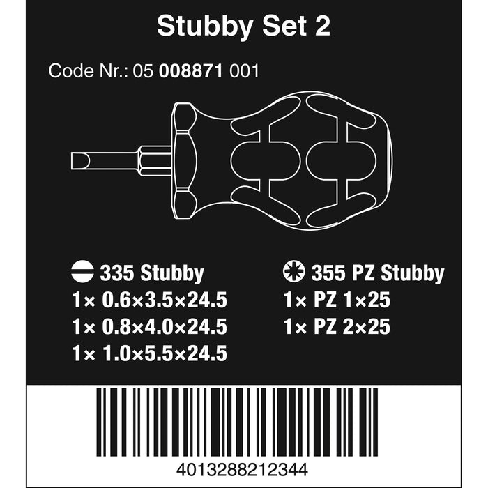 Wera Stubby Set 2 Screwdriver set, 5 pieces