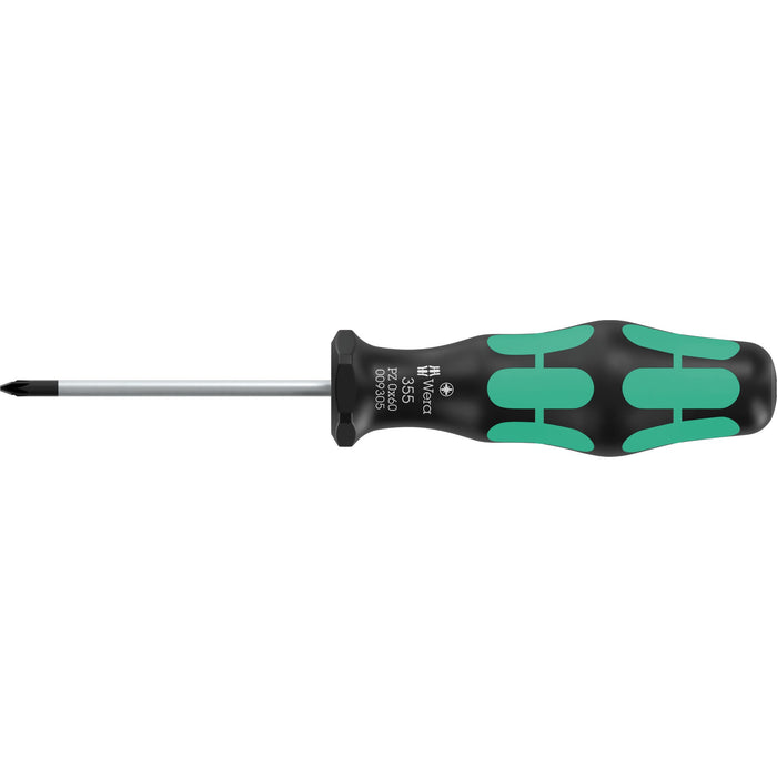 Wera 355 PZ Screwdriver for Pozidriv screws, PZ 0 x 60 mm