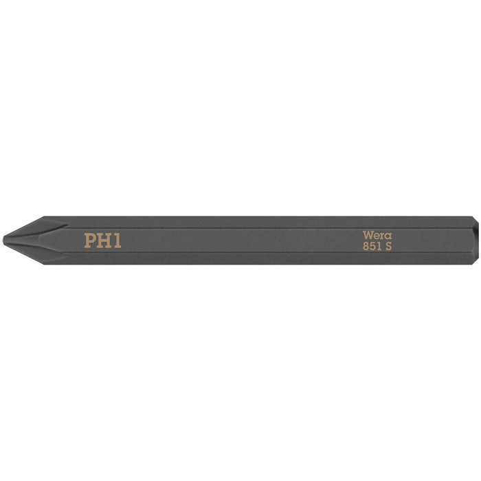 Wera 851 S Phillips bits for impact screwdrivers, PH 1 x 70 mm