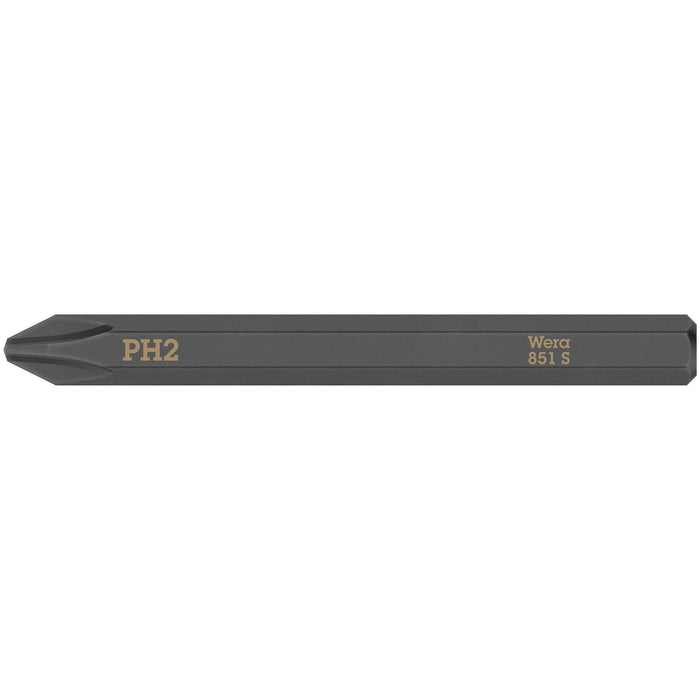 Wera 851 S Phillips bits for impact screwdrivers, PH 2 x 70 mm