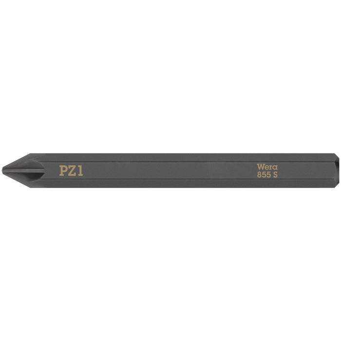 Wera 855 S Pozidriv bits for impact screwdrivers, PZ 1 x 70 mm