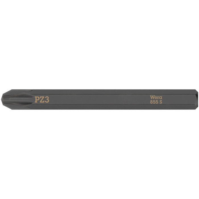 Wera 855 S Pozidriv bits for impact screwdrivers, PZ 3 x 70 mm