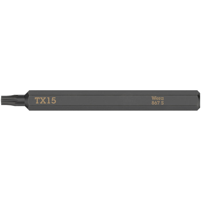 Wera 867 S TORX® bits for impact screwdrivers, TX 15 x 70 mm
