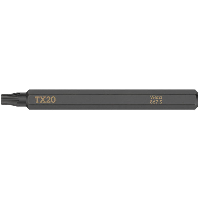 Wera 867 S TORX® bits for impact screwdrivers, TX 20 x 70 mm