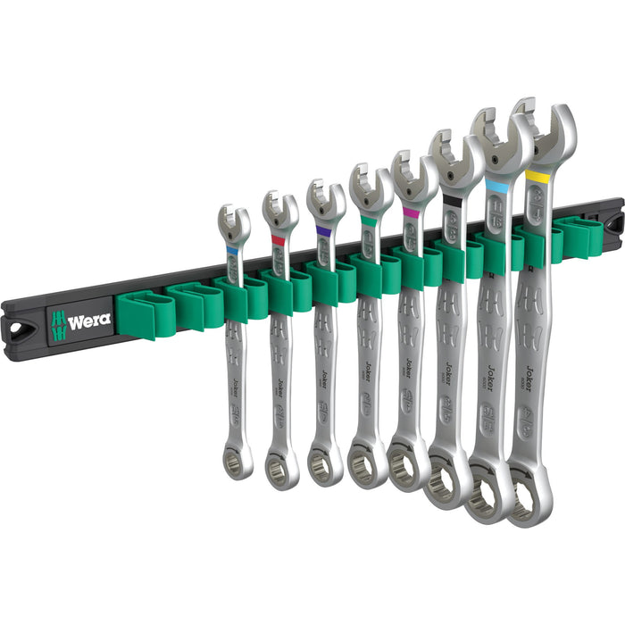 Wera 9632 Magnetic rail 6000 Joker Imperial 1 Ratcheting combination wrenches set,