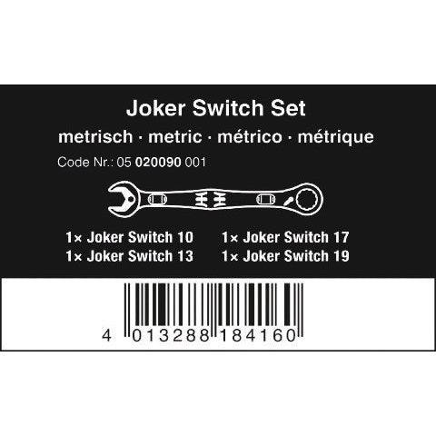 Wera 6001 Joker Switch 4 Set 1 Ratcheting combination wrenches set, 4 pieces