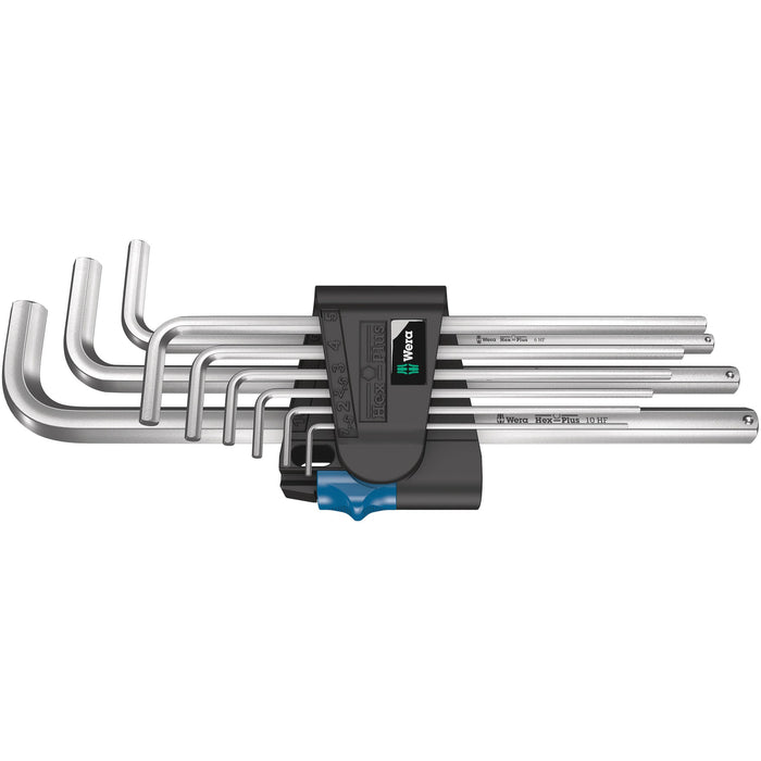 Wera 950/9 L Hex-Plus HF 1 L-key set, metric, chrome-plated, with holding function, 9