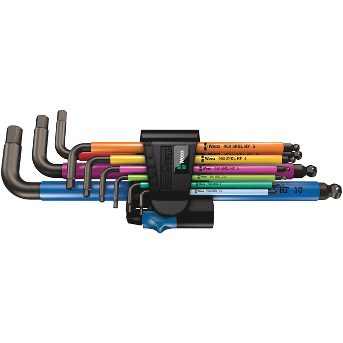 Wera 950/9 Hex-Plus Multicolour HF 1 L-key set, metric, BlackLaser, with holding